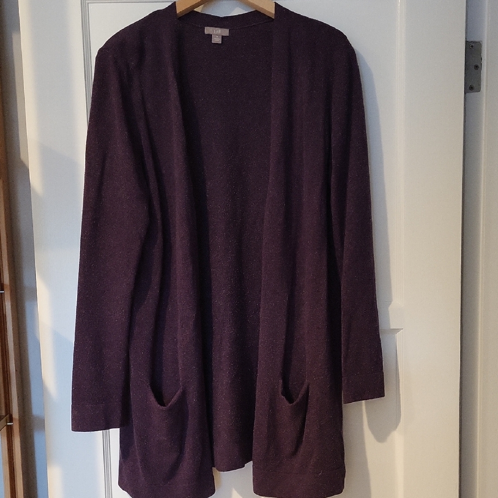 J. Jill Deep Purple Cardigan Sweater